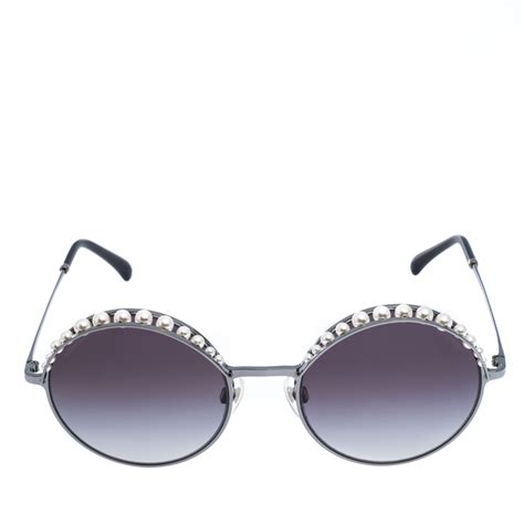 chanel pearl sunglasses round|authentic chanel sunglasses.